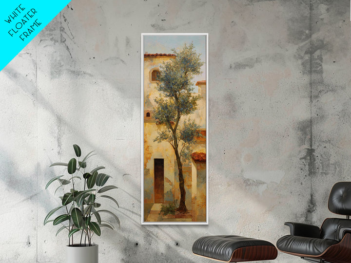 Olive Grove under Pale Morning Light Framed Canvas Print, Mediterranean Art, Downloadable Art, Living Room Decor, Azure, MAR-1x3-53