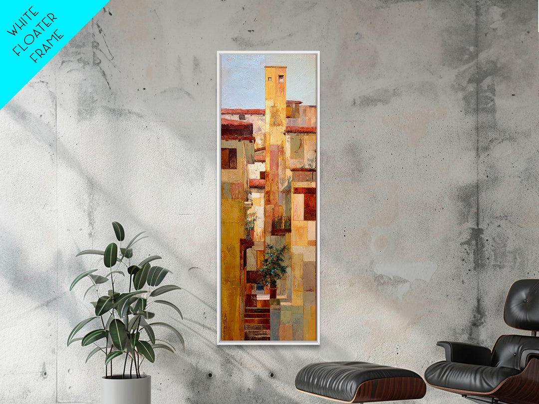 Sunset over Red Tiled Rooftops Canvas Print, Mediterranean Art, Printable Wall Art, Living Room Decor, Fine Art, Azure, MAR-1x3-59