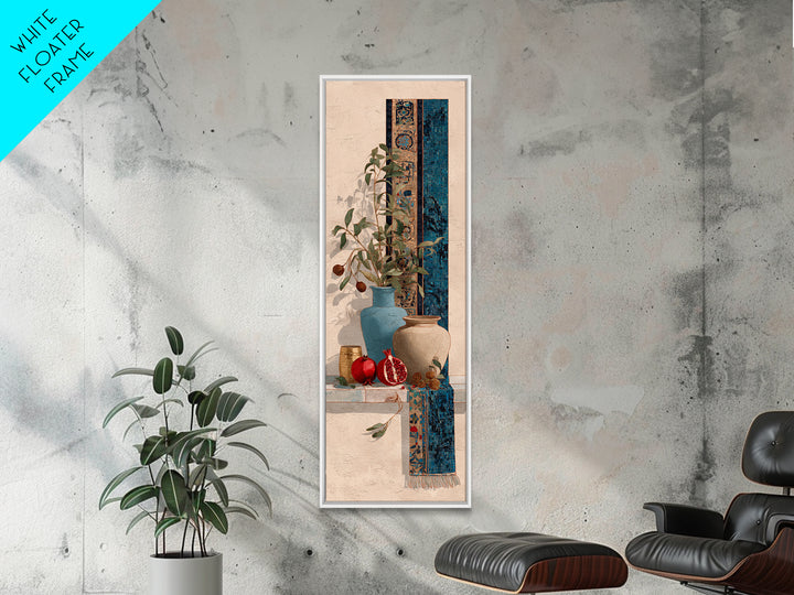 Pomegranate Still Life Canvas Print, Mediterranean Art, Modern Decor, Living Room Decor, Fine Art, Azure, Printable Wall Art, MAR-1x3-7
