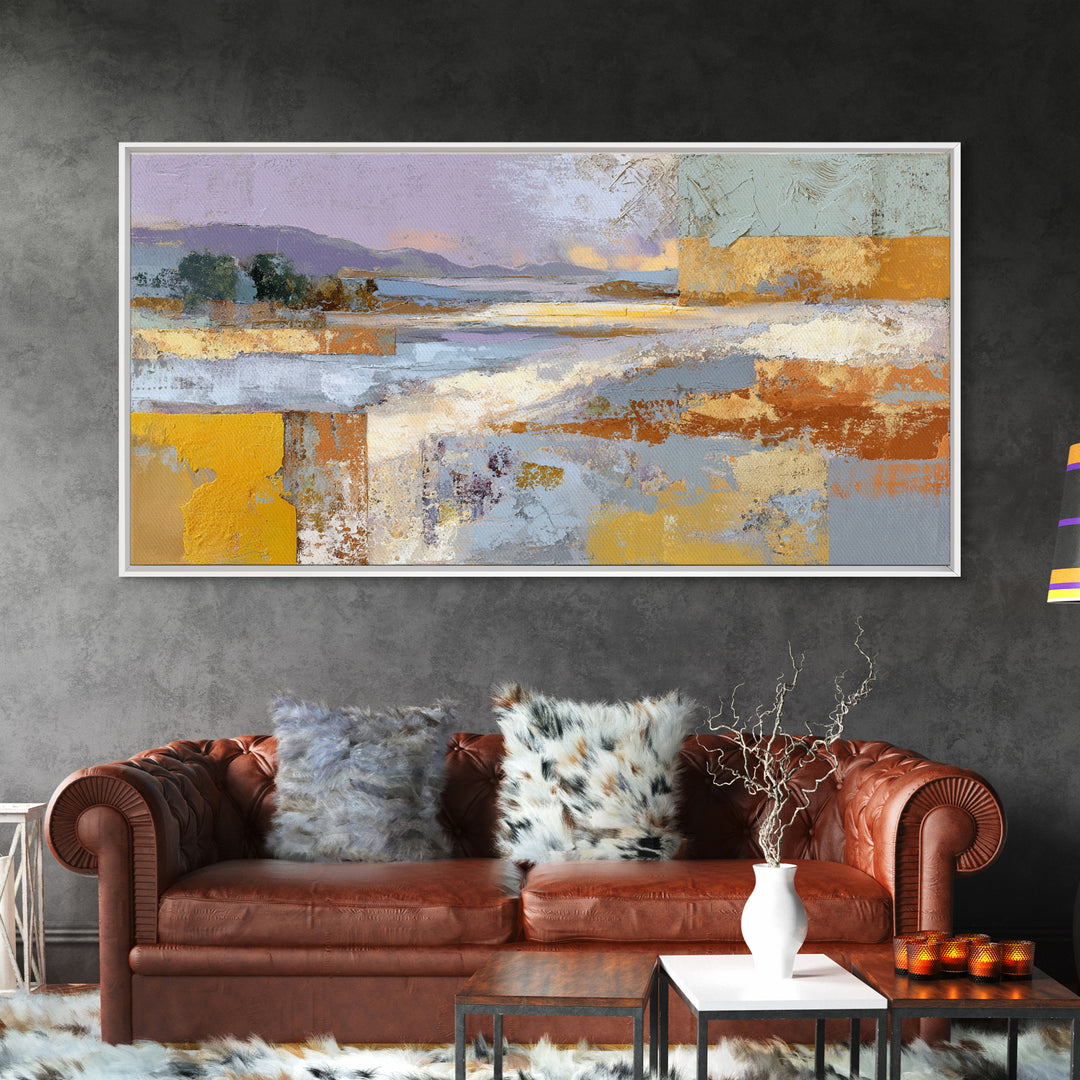 Warm Terra Cotta Abstract Landscape Canvas Print, Mediterranean Art, Room Decor, Living Room Decor, Azure, Printable Art, MAR-2x1-58