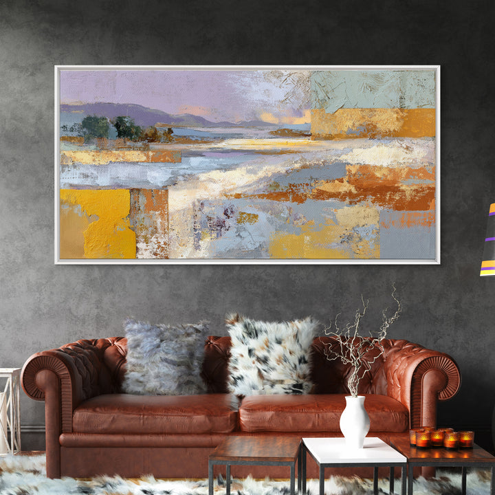Warm Terra Cotta Abstract Landscape Canvas Print, Mediterranean Art, Room Decor, Living Room Decor, Azure, Printable Art, MAR-2x1-58