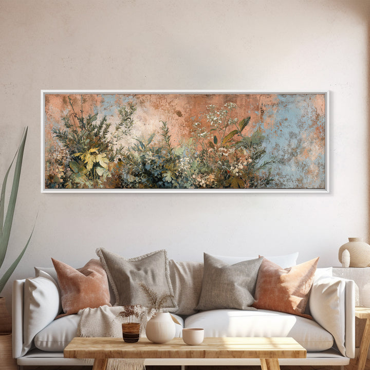 Wild Herbs Rosemary and Thyme Botanical Study Canvas Print, Mediterranean Art, Travel Poster, Living Room Decor, Oil Painting, MAR-3x1-40