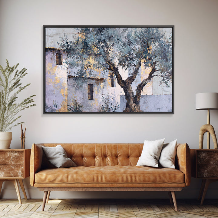 Olive Grove under Pale Morning Light Canvas Print, Mediterranean Art, Farmhouse Decor, Living Room Decor, Fine Art, Azure, MAR-3x2-21