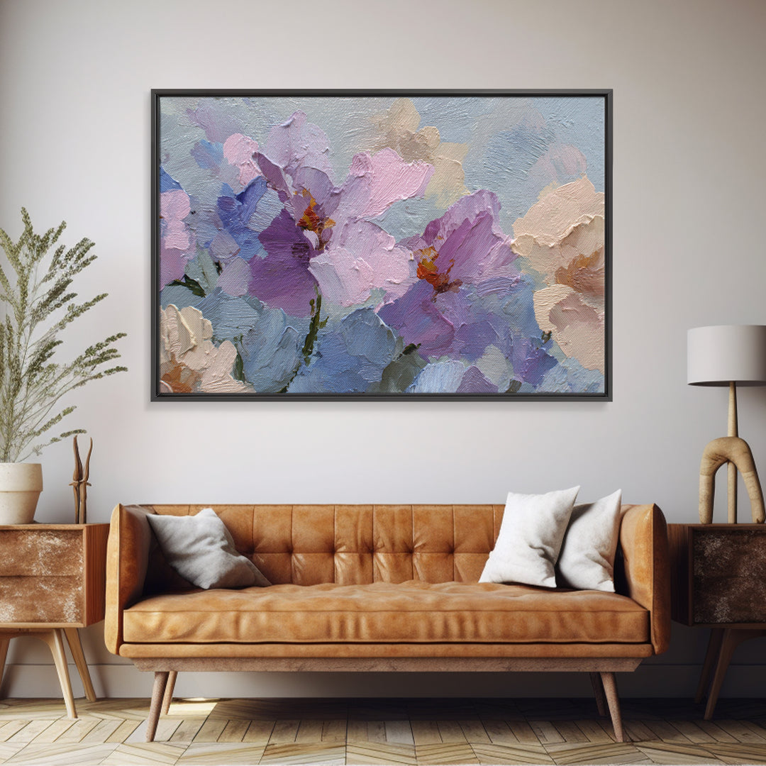 Wild Herbs Rosemary and Thyme Botanical Study Canvas Print, Mediterranean Art, Digital Print, Living Room Decor, Azure, MAR-3x2-52