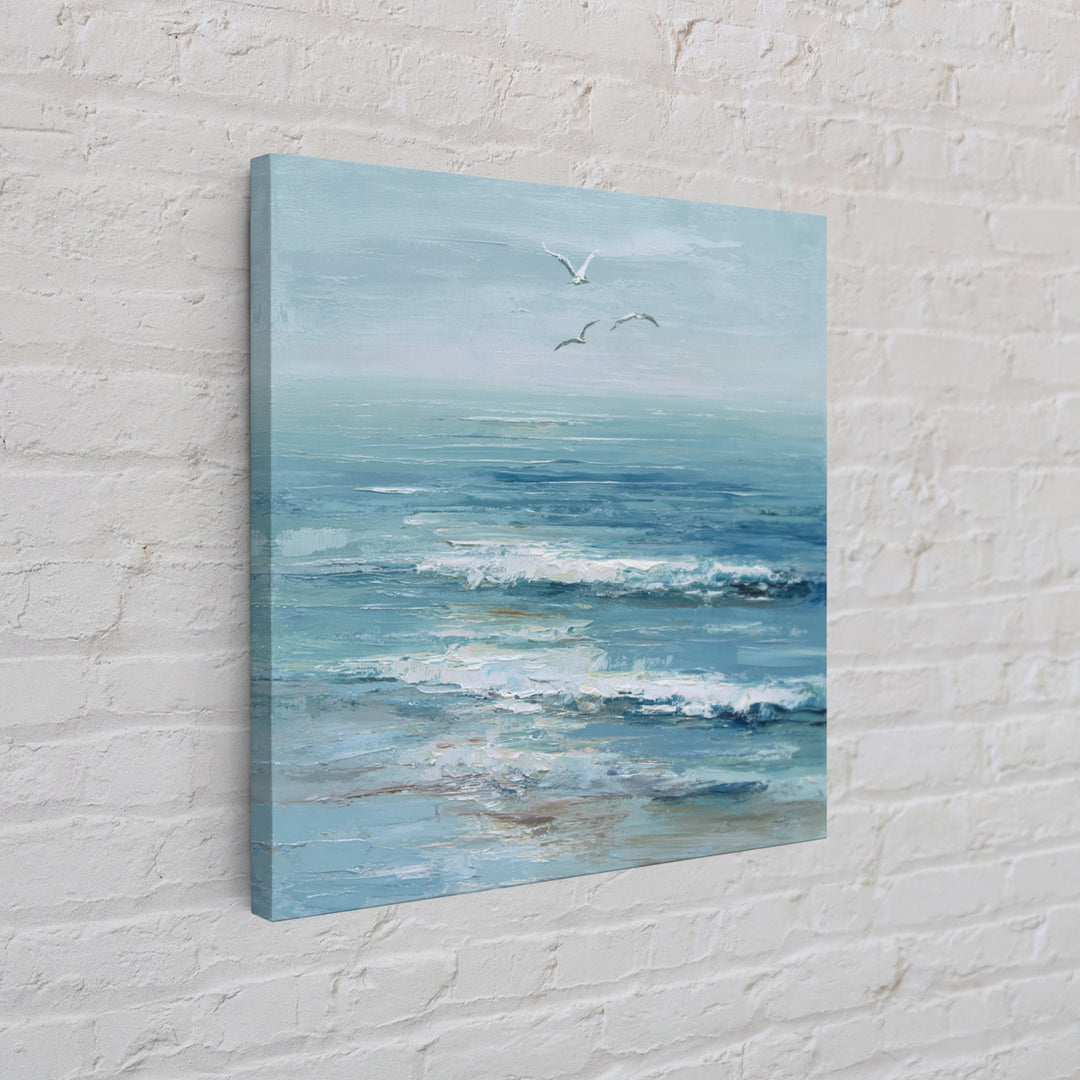 Hotel Coastal Landscape Framed Canvas Print, Master Bedroom, Neutral Decor, Bedroom Decor, Oil Painting, Sanctuary, Home Decor, MAS-1x1-21