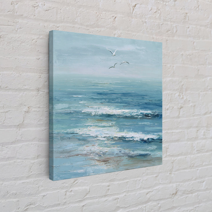 Hotel Coastal Landscape Framed Canvas Print, Master Bedroom, Neutral Decor, Bedroom Decor, Oil Painting, Sanctuary, Home Decor, MAS-1x1-21