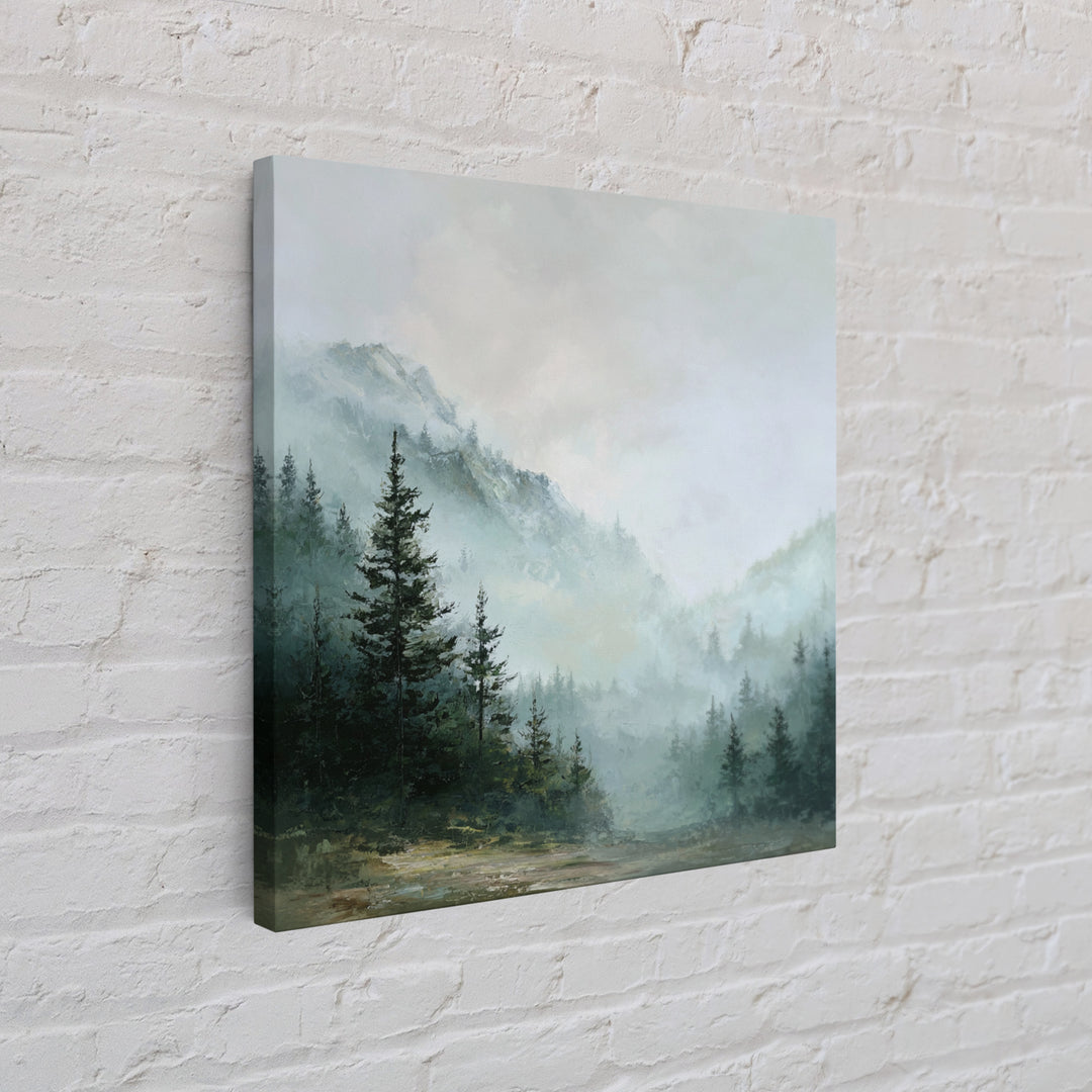 Calm Misty Forest Panorama Framed Canvas Print, Master Bedroom, Wedding Decor, Bedroom Decor, Sanctuary, Rustic Home Decor, MAS-1x1-28