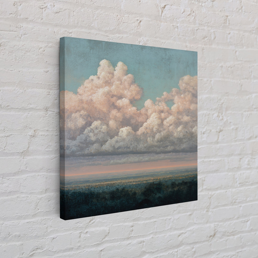 Blush and Taupe Cloudscape Canvas Print, Master Bedroom, Over Bed Wall Art, Bedroom Decor, Oil Painting, Sanctuary, MAS-1x1-30