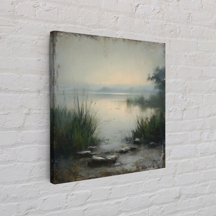 Serene Lake with Pale Morning Reflection Canvas Print, Master Bedroom, Bedroom Prints, Bedroom Decor, Fine Art, Sanctuary, MAS-1x1-31