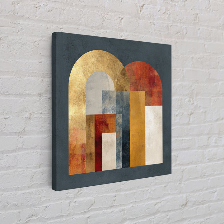 Gold Accented Abstract Arches Framed Canvas Print, Master Bedroom, Gallery Decor, Bedroom Decor, Fine Art, Sanctuary, MAS-1x1-32