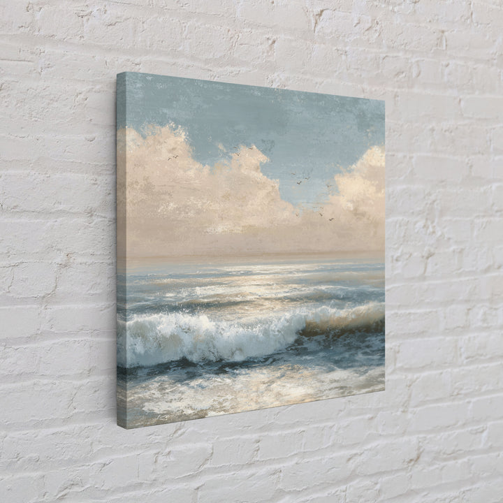 Elegant Moonlit Ocean Horizon Canvas Print, Master Bedroom, Room Decor, Bedroom Decor, Fine Art, Sanctuary, Wall Decal, MAS-1x1-49