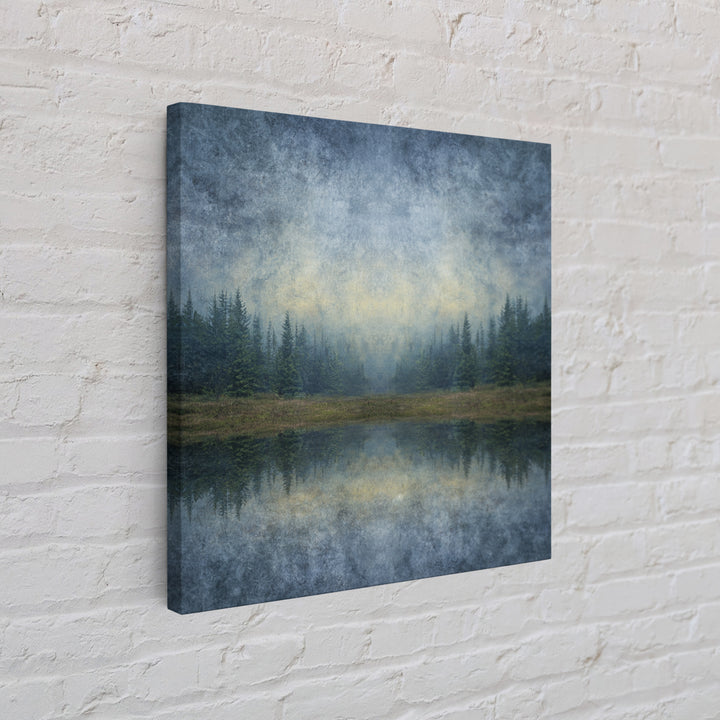 Calm Misty Forest Panorama Framed Canvas Print, Master Bedroom, Bedroom Prints, Bedroom Decor, Sanctuary, Gallery Decor, MAS-1x1-52