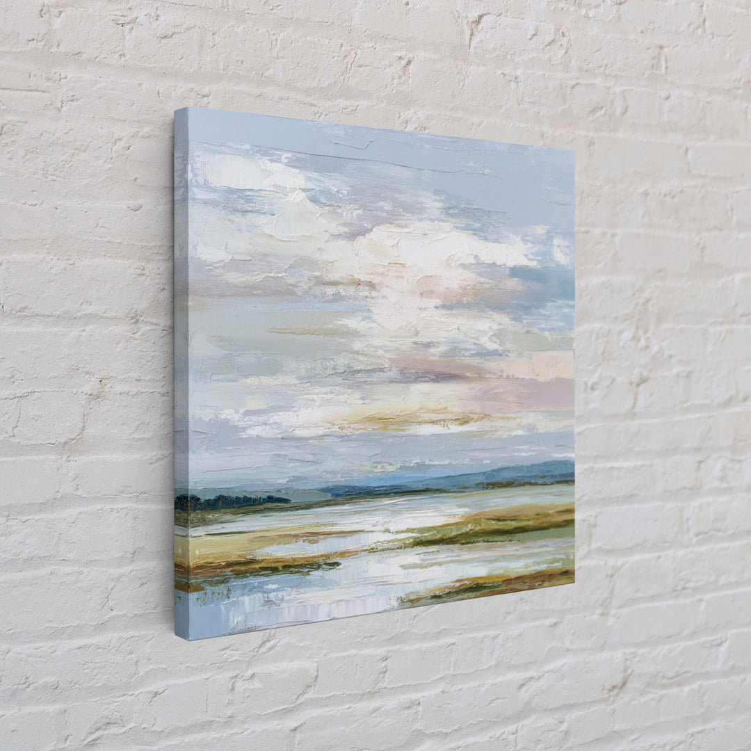 Blush and Taupe Cloudscape Canvas Print, Master Bedroom, Over Bed Wall Art, Bedroom Decor, Oil Painting, Sanctuary, MAS-1x1-54
