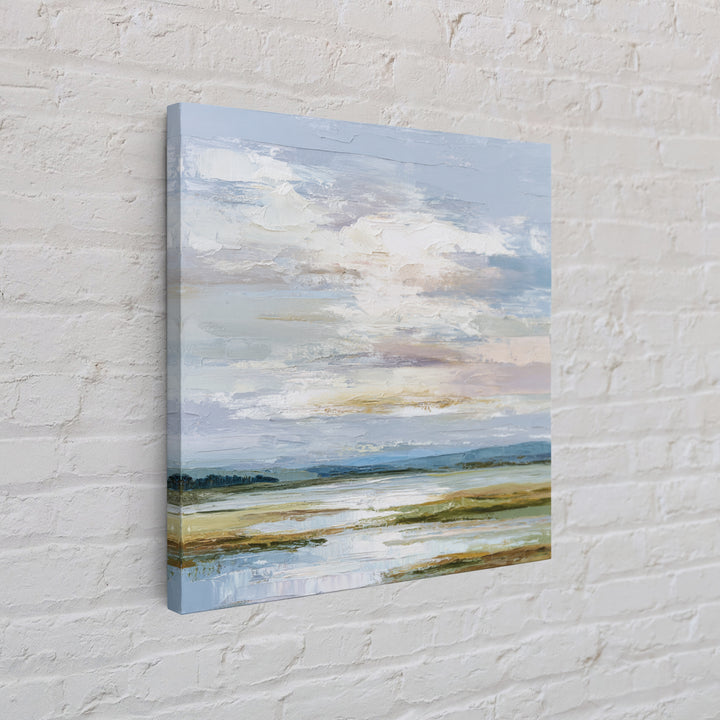 Blush and Taupe Cloudscape Canvas Print, Master Bedroom, Over Bed Wall Art, Bedroom Decor, Oil Painting, Sanctuary, MAS-1x1-54