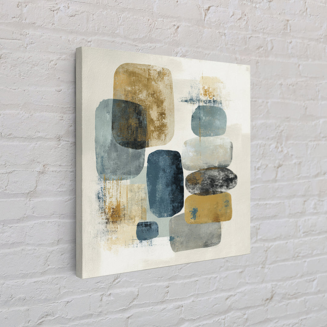 Minimal Stone Shapes Framed Canvas Print, Master Bedroom, Bedroom Prints, Bedroom Decor, Abstract Art, Sanctuary, Gallery Decor, MAS-1x1-64