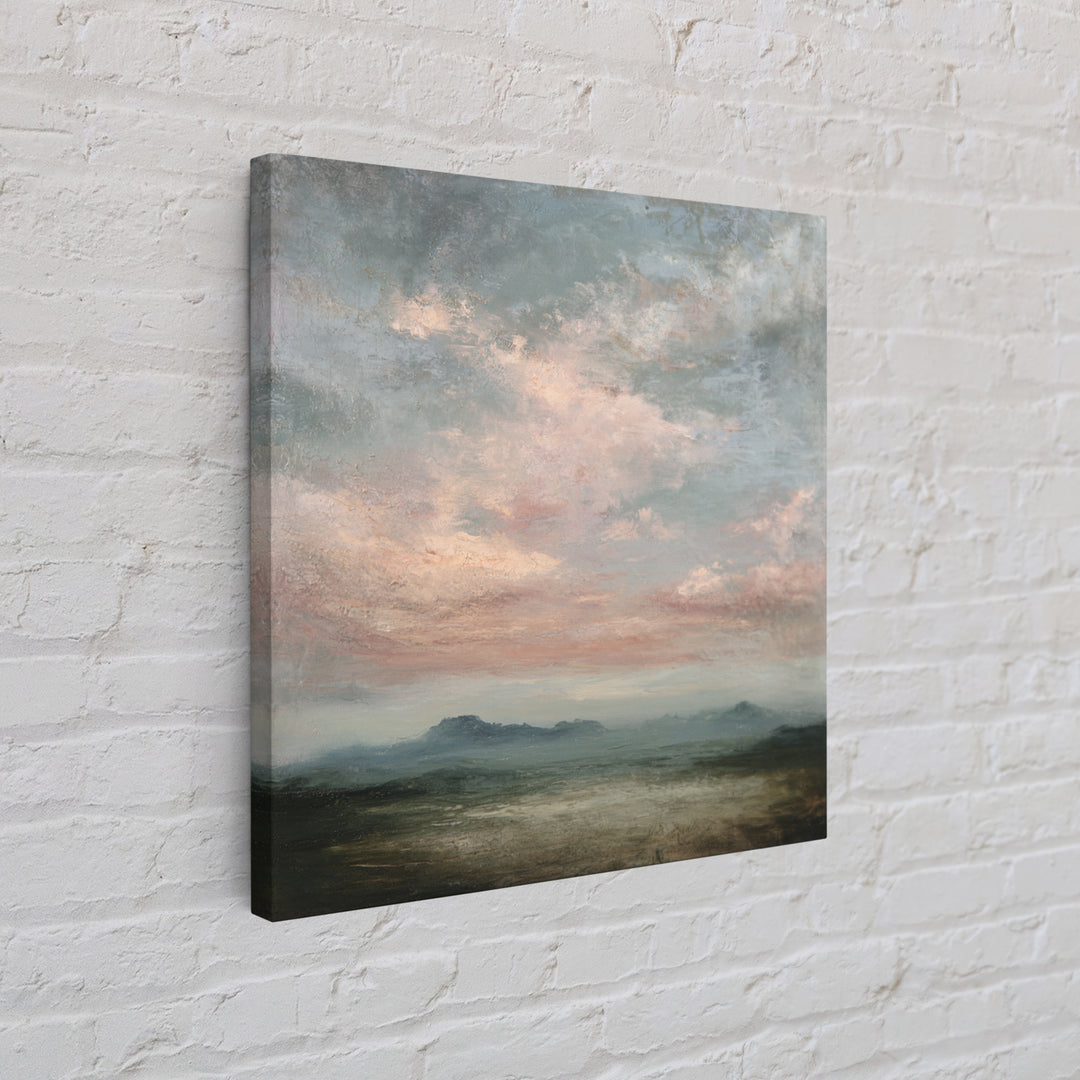 Blush and Taupe Cloudscape Framed Canvas Print, Master Bedroom, Statement Artwork, Bedroom Decor, Fine Art, Sanctuary, MAS-1x1-78