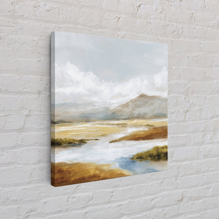 Soft Mountain Ridge Canvas Print, Master Bedroom, Minimalist Decor, Bedroom Decor, Oil Painting, Sanctuary, Farmhouse Decor, MAS-1x1-85
