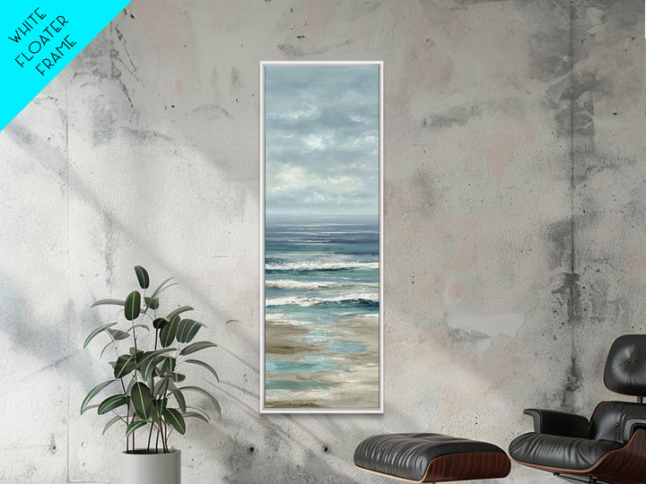 Elegant Moonlit Ocean Horizon Canvas Print, Master Bedroom, Minimalist Decor, Bedroom Decor, Oil Painting, Sanctuary, MAS-1x3-13