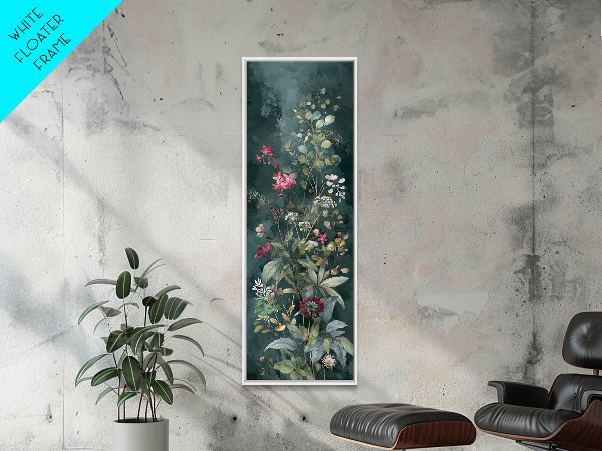 Dreamy Celestial Moon and Botanical Composition Canvas Print, Master Bedroom, Bedroom Wall Decor, Bedroom Decor, Sanctuary, MAS-1x3-23