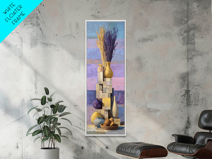 Lavender Field at Twilight Framed Canvas Print, Master Bedroom, Over Bed Wall Art, Bedroom Decor, Oil Painting, Sanctuary, MAS-1x3-30