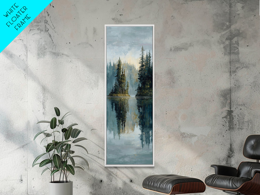 Serene Lake with Pale Morning Reflection Canvas Print, Master Bedroom, Bedroom Prints, Bedroom Decor, Fine Art, Sanctuary, MAS-1x3-43