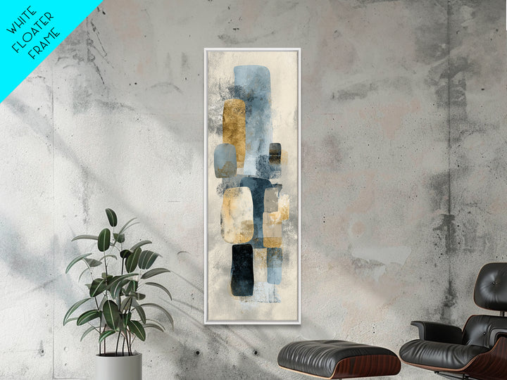 Minimal Stone Shapes Framed Canvas Print, Master Bedroom, Printable Art, Bedroom Decor, Abstract Art, Sanctuary, MAS-1x3-52