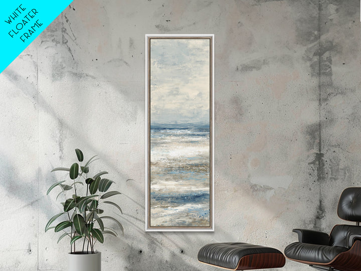 Elegant Moonlit Ocean Horizon Framed Canvas Print, Master Bedroom, Printable Wall Art, Bedroom Decor, Fine Art, Sanctuary, MAS-1x3-61