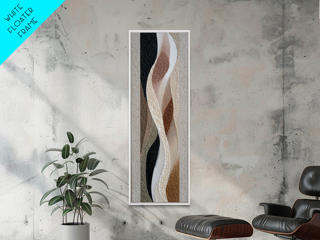 Abstract Wave Forms Framed Canvas Print, Master Bedroom, Wall Art Bedroom, Bedroom Decor, Sanctuary, Statement Artwork, MAS-1x3-80