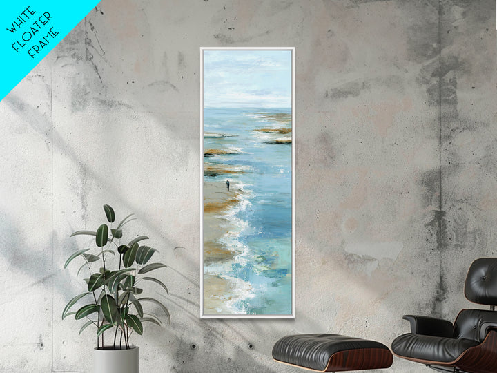 Hotel Coastal Landscape Canvas Print, Master Bedroom, Living Room Prints, Bedroom Decor, Watercolor Art, Sanctuary, MAS-1x3-81