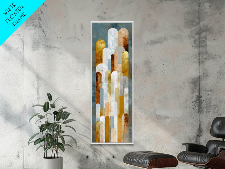 Gold Accented Abstract Arches Framed Canvas Print, Master Bedroom, Signs for Home, Bedroom Decor, Abstract Art, Sanctuary, MAS-1x3-92