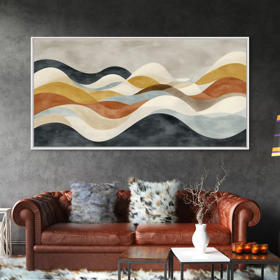 Abstract Wave Forms Framed Canvas Print, Master Bedroom, Fine Art Print, Bedroom Decor, Abstract Art, Sanctuary, MAS-2x1-16