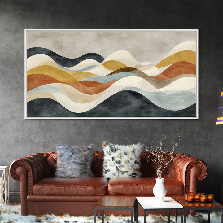 Abstract Wave Forms Framed Canvas Print, Master Bedroom, Fine Art Print, Bedroom Decor, Abstract Art, Sanctuary, MAS-2x1-16