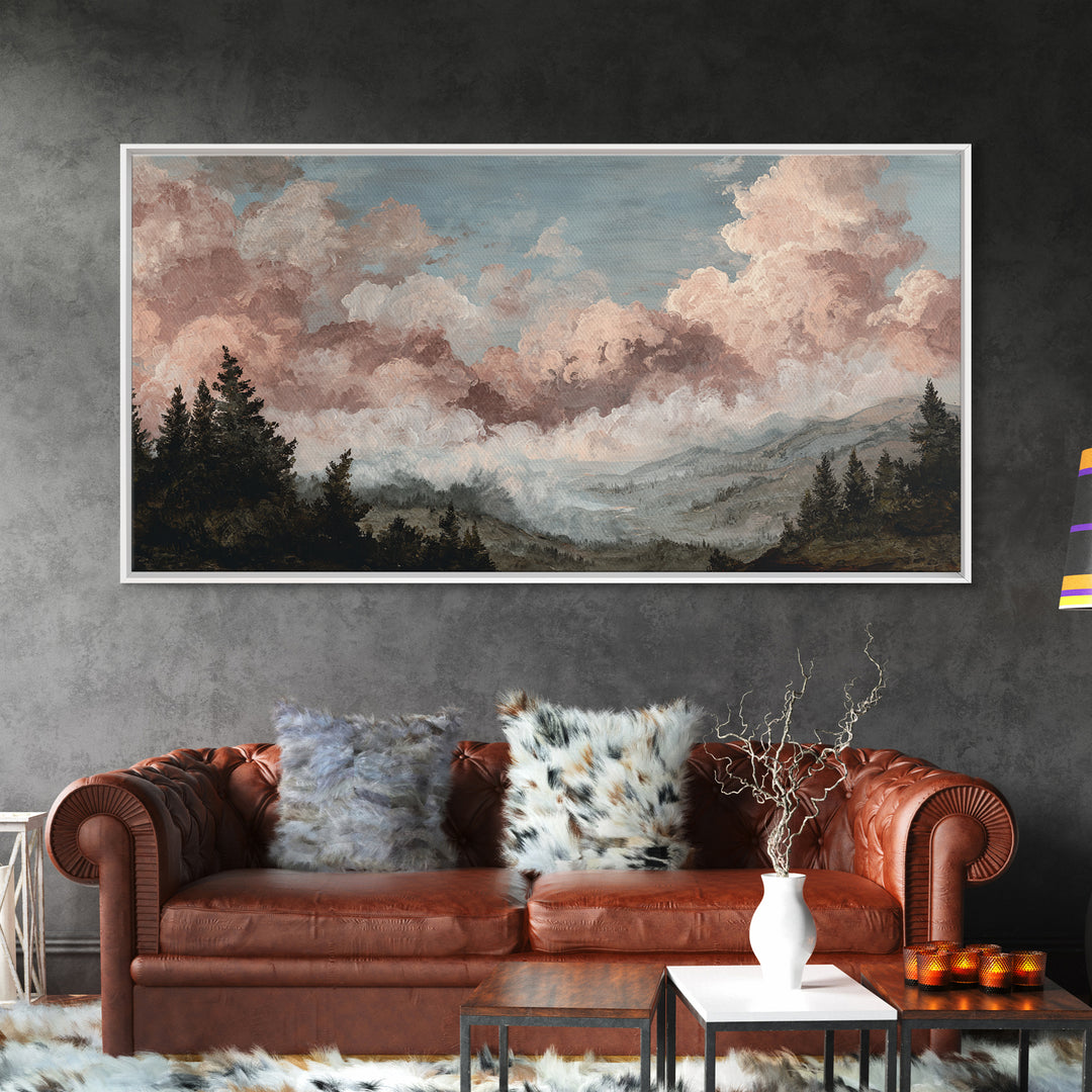 Blush and Taupe Cloudscape Canvas Print, Master Bedroom, Bedroom Decor, Abstract Art, Sanctuary, Printable Art, MAS-2x1-2