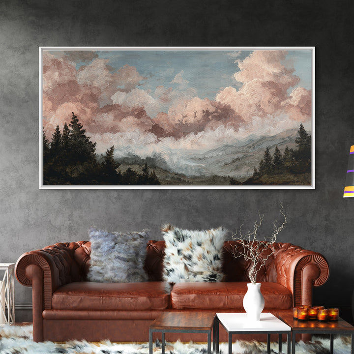 Blush and Taupe Cloudscape Canvas Print, Master Bedroom, Bedroom Decor, Abstract Art, Sanctuary, Printable Art, MAS-2x1-2