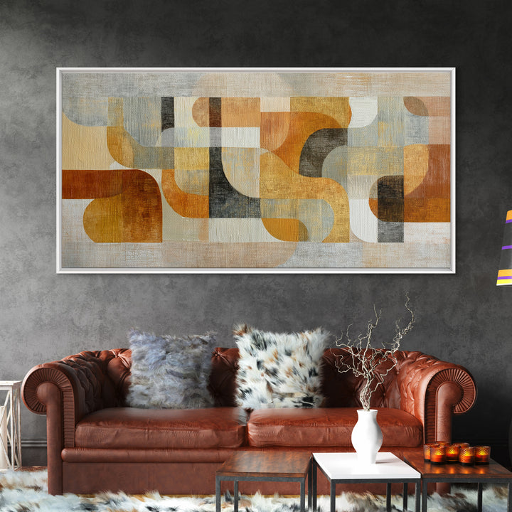 Soft Abstract Linen Texture Framed Canvas Print, Master Bedroom, Wall Decal, Bedroom Decor, Abstract Art, Sanctuary, MAS-2x1-23