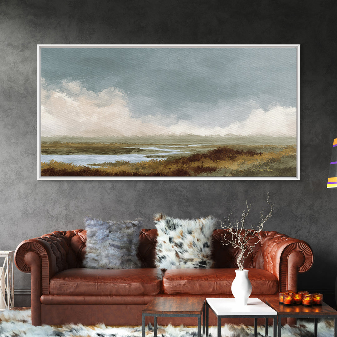 Blush and Taupe Cloudscape Canvas Print, Master Bedroom, Bedroom Decor, Abstract Art, Sanctuary, Printable Art, MAS-2x1-26