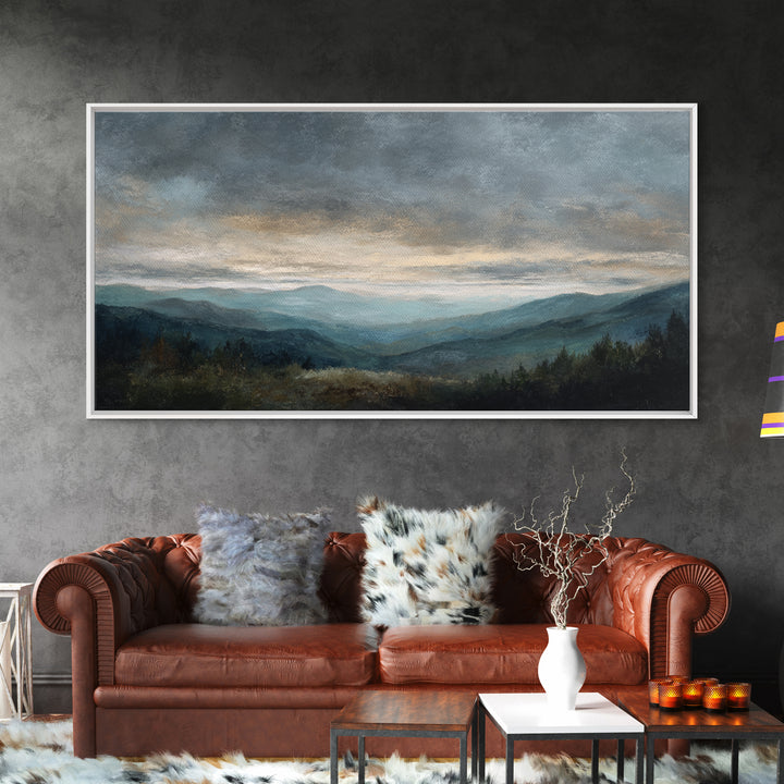 Soft Mountain Ridge Framed Canvas Print, Master Bedroom, Printable Wall Art, Bedroom Decor, Sanctuary, Minimalist Wall Art, MAS-2x1-33