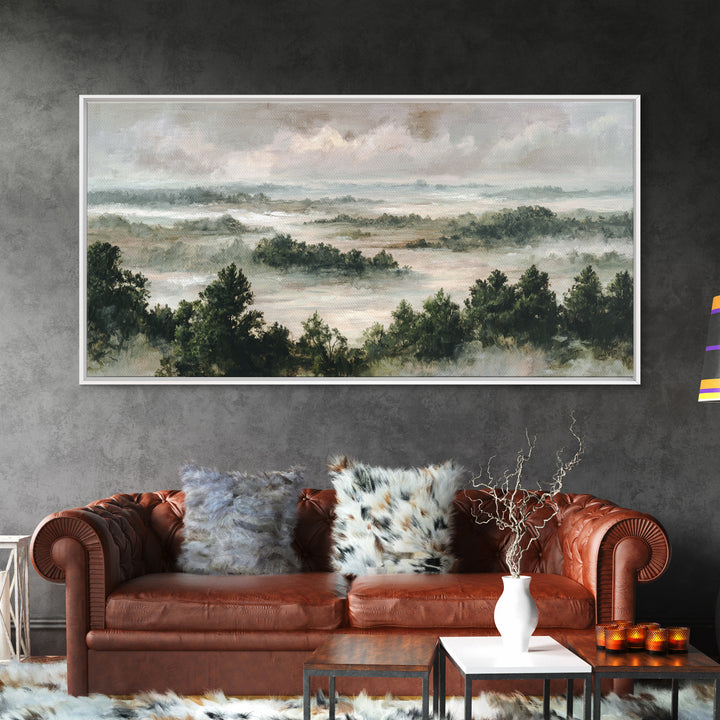 Blush and Taupe Cloudscape Framed Canvas Print, Master Bedroom, Art Print, Bedroom Decor, Fine Art, Sanctuary, Above Bed Decor, MAS-2x1-50