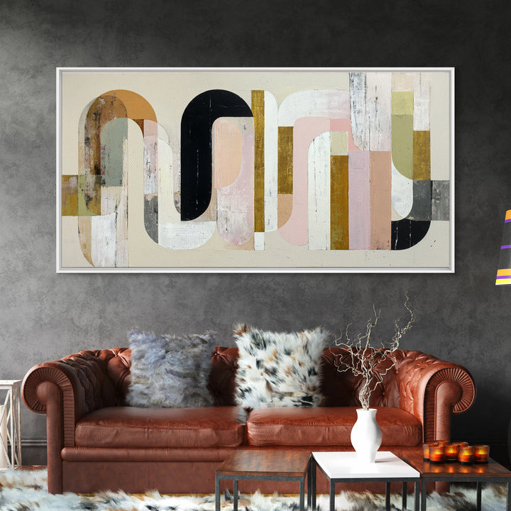 Gold Accented Abstract Arches Canvas Print, Master Bedroom, Bedroom Decor, Abstract Art, Sanctuary, Farmhouse Wall Art, MAS-2x1-52