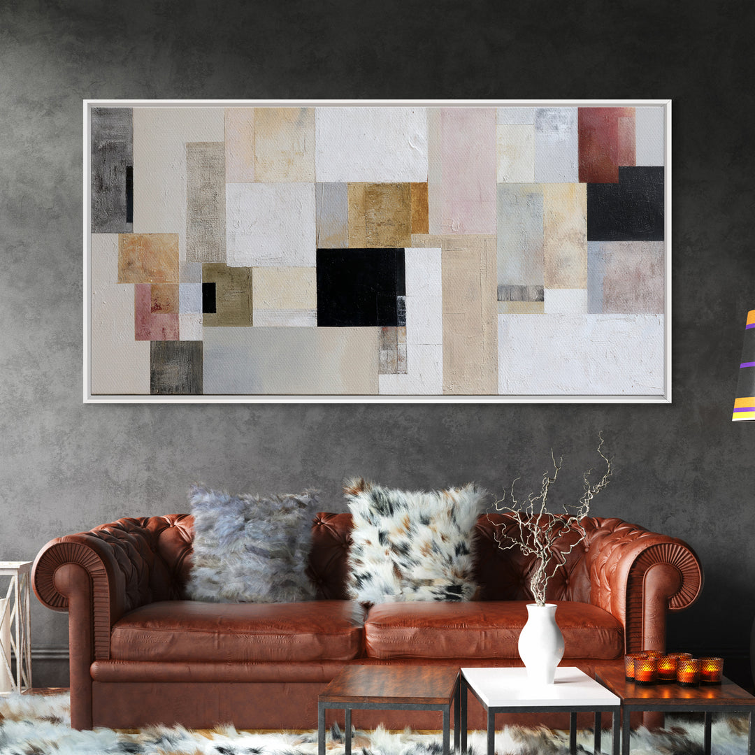Large Cream Abstract Canvas Print, Master Bedroom, Farmhouse Decor, Bedroom Decor, Abstract Art, Sanctuary, Above Bed Wall Art, MAS-2x1-61