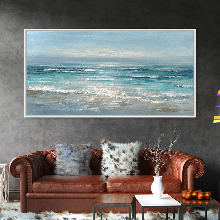 Hotel Coastal Landscape Framed Canvas Print, Master Bedroom, Canvas Print, Bedroom Decor, Sanctuary, Above Bed Wall Art, MAS-2x1-65