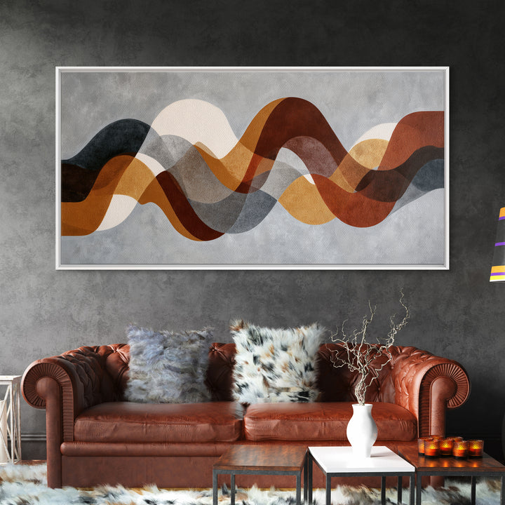 Abstract Wave Forms Framed Canvas Print, Master Bedroom, Bedroom Wall Decor, Bedroom Decor, Abstract Art, Sanctuary 188, MAS-2x1-88