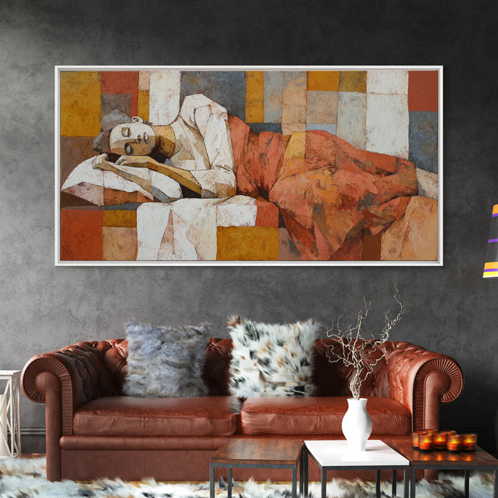Classical Reclining Figure Implied Through Line Art Canvas Print, Master Bedroom, Wedding Decor, Bedroom Decor, Sanctuary, MAS-2x1-90