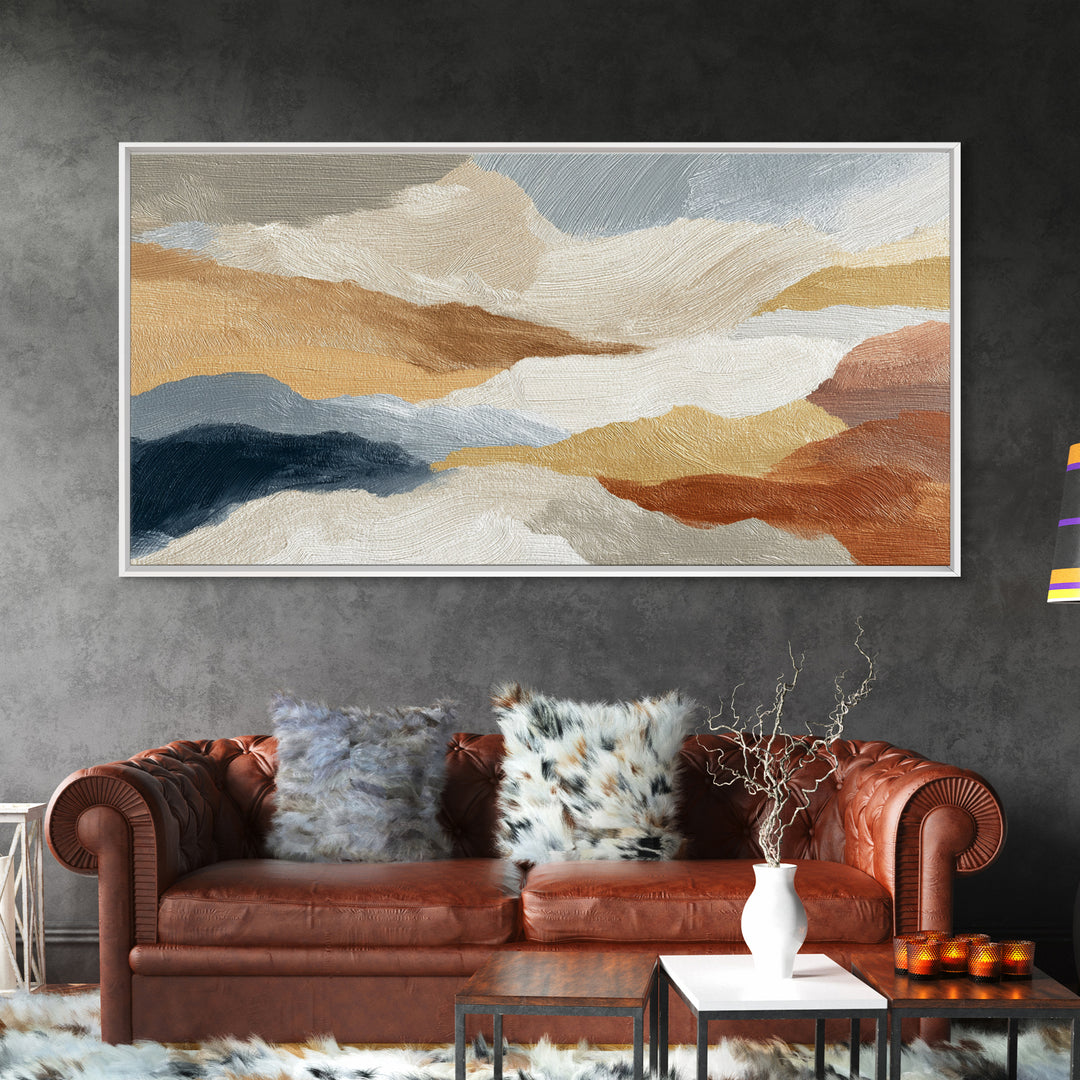 Soft Abstract Linen Texture Framed Canvas Print, Master Bedroom, Neutral Decor, Bedroom Decor, Fine Art, Sanctuary, Home Decor, MAS-2x1-95