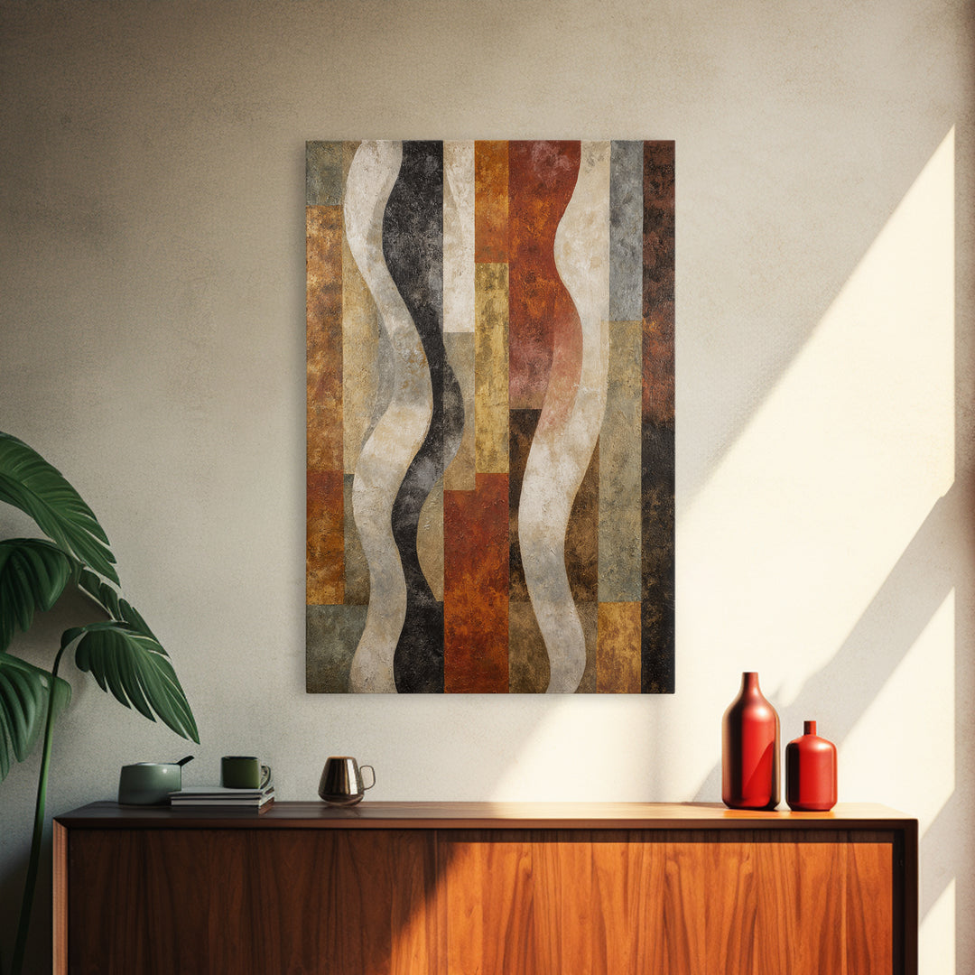 Abstract Wave Forms Framed Canvas Print, Master Bedroom, Bedroom Decor, Abstract Art, Sanctuary, Farmhouse Wall Art, MAS-2x3-100
