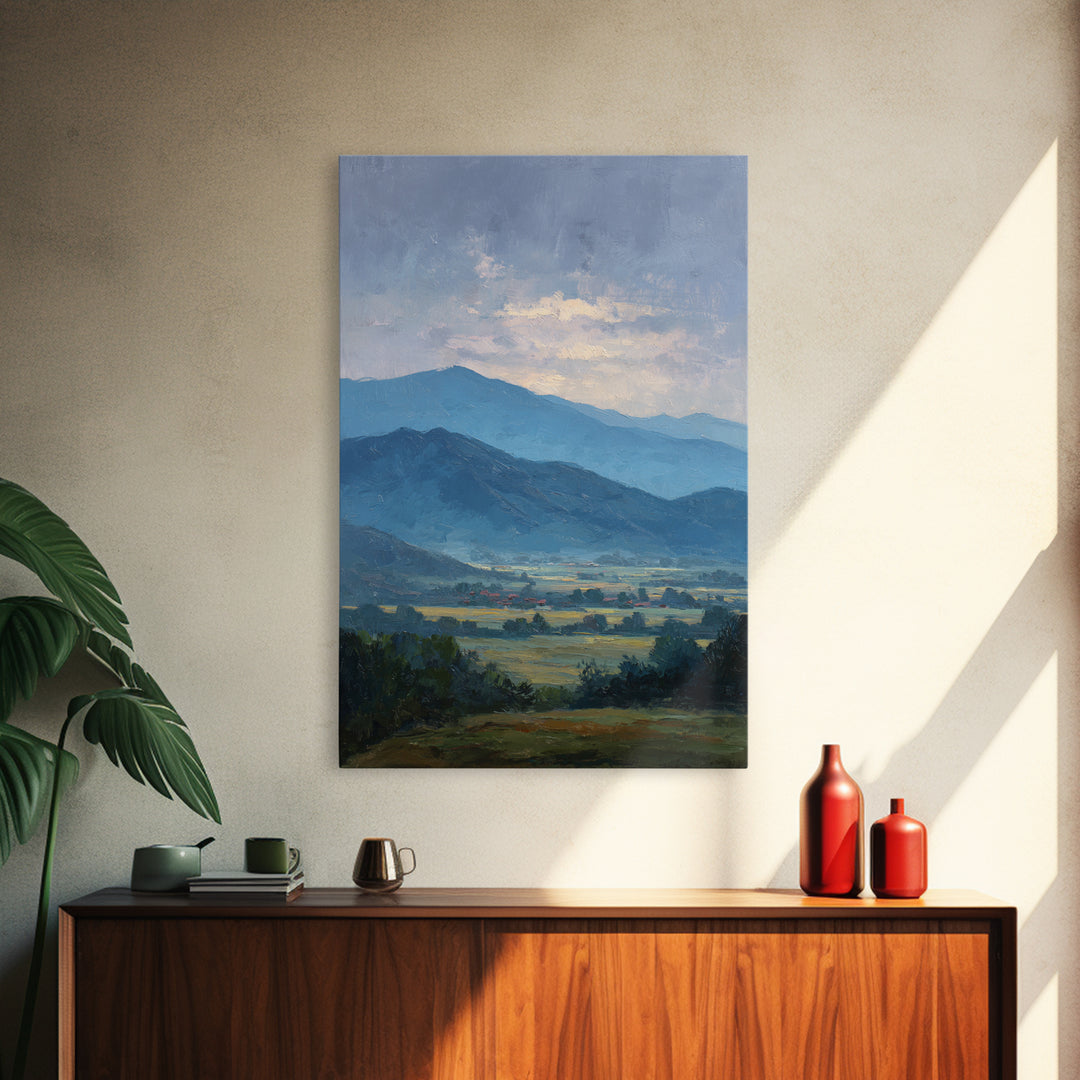 Soft Mountain Ridge Framed Canvas Print, Master Bedroom, Wedding Decor, Bedroom Decor, Fine Art, Sanctuary, Rustic Home Decor, MAS-2x3-21