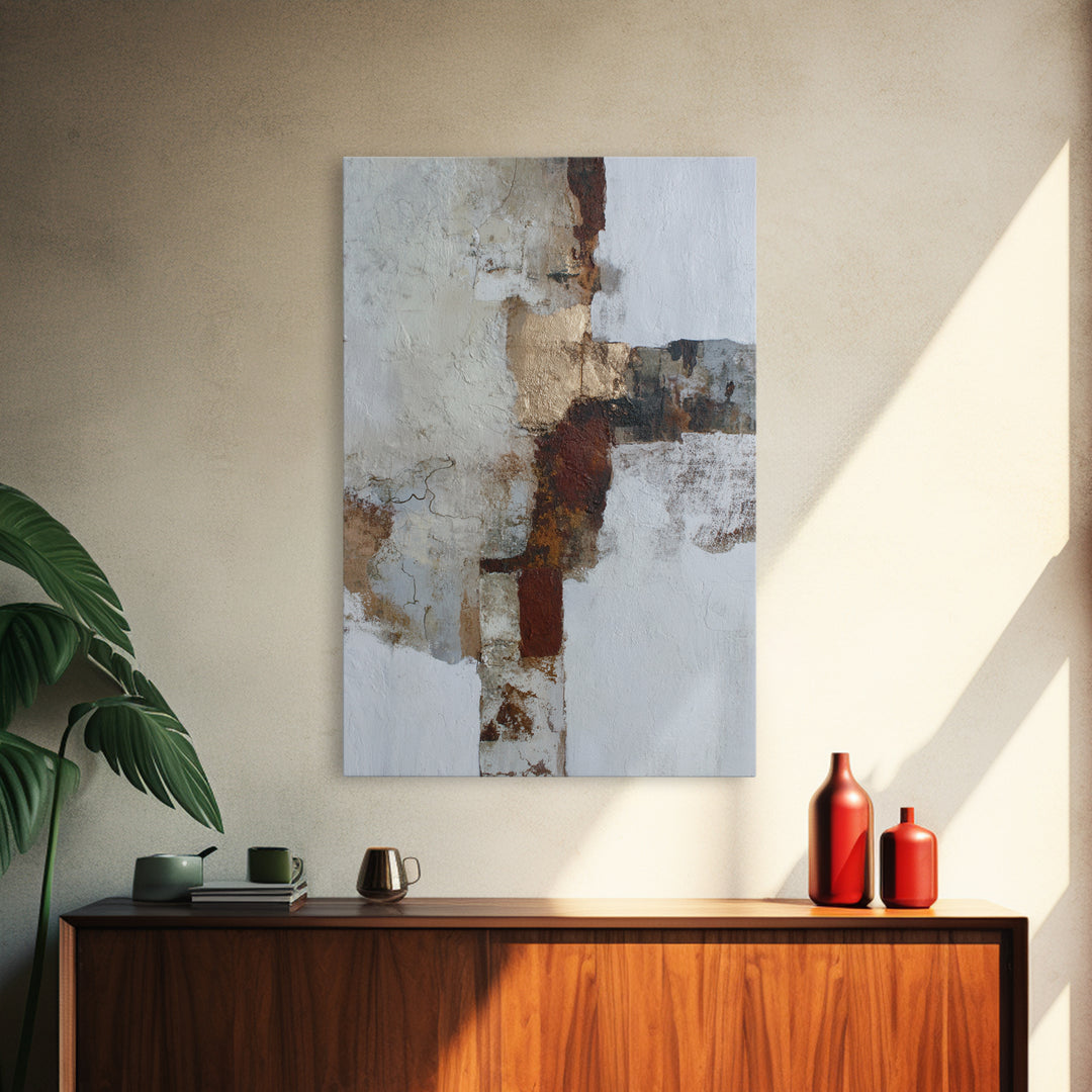 Large Cream Abstract Framed Canvas Print, Master Bedroom, Bedroom Decor, Sanctuary, Living Room Prints, Wall Decor Bedroom, MAS-2x3-25