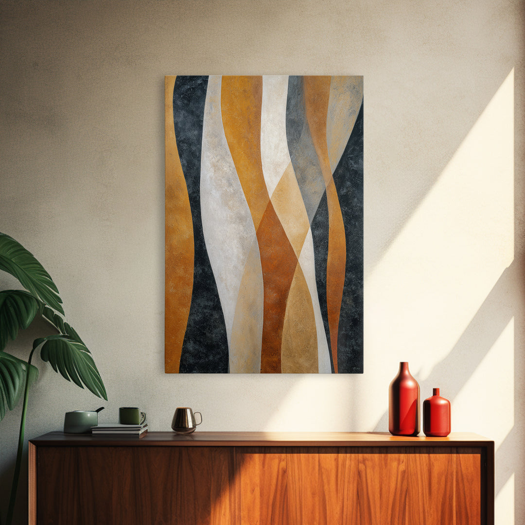 Abstract Wave Forms Framed Canvas Print, Master Bedroom, Wall Art Bedroom, Bedroom Decor, Sanctuary, Statement Artwork, MAS-2x3-28