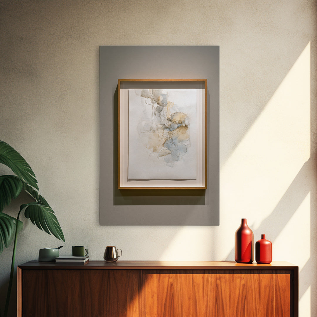Minimal Two Figure Line Drawing Framed Canvas Print, Master Bedroom, Farmhouse Decor, Bedroom Decor, Fine Art, Sanctuary, MAS-2x3-37