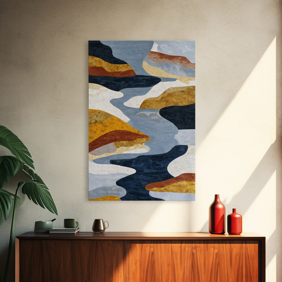Abstract Wave Forms Framed Canvas Print, Master Bedroom, Bedroom Decor, Abstract Art, Sanctuary, Bedroom Wall Art, MAS-2x3-4